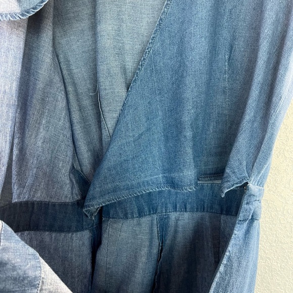Draper James Chambray Ruffle Wrap Romper - Picture 10 of 12